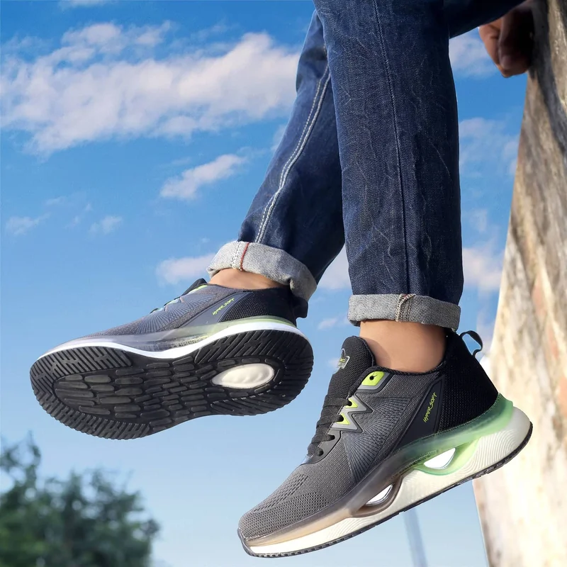 Bacca Bucci Grey Hypersoft Series Ultra-Rebounce Running Shoes for Men | Best Price UAE